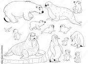 Arctic Animals Coloring Page Fun and Educational