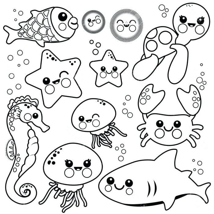 Coloring ocean pages animal kids printable