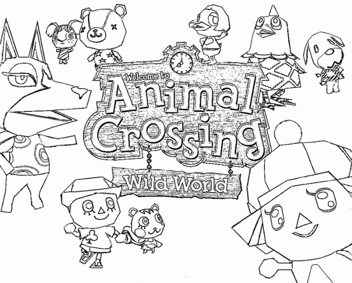 Animal crossing coloring page