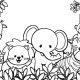 Zoo animals coloring sheet