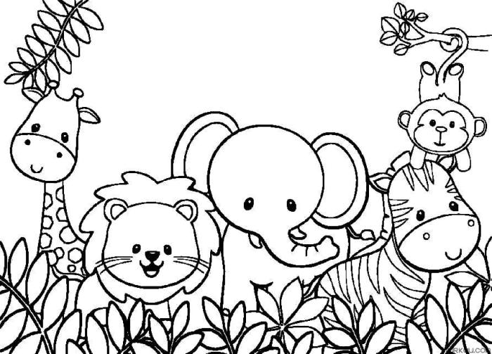 Zoo animals coloring sheet