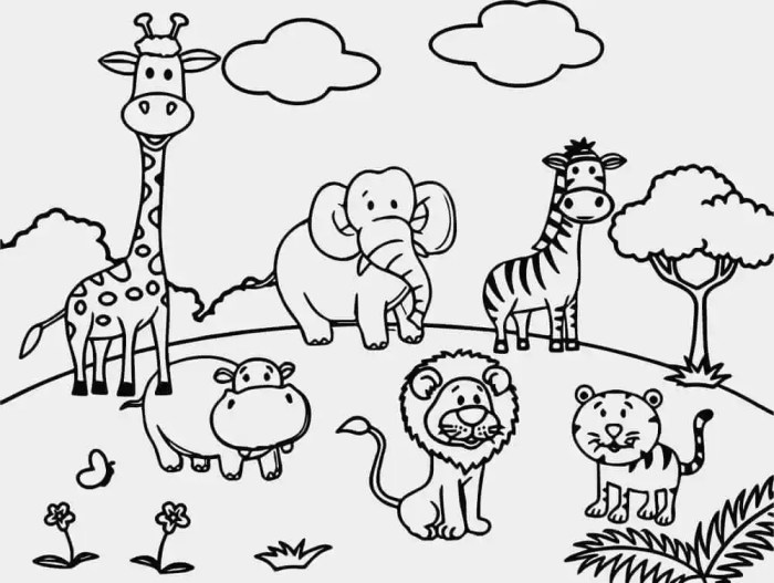 Zoo animals coloring pages pdf