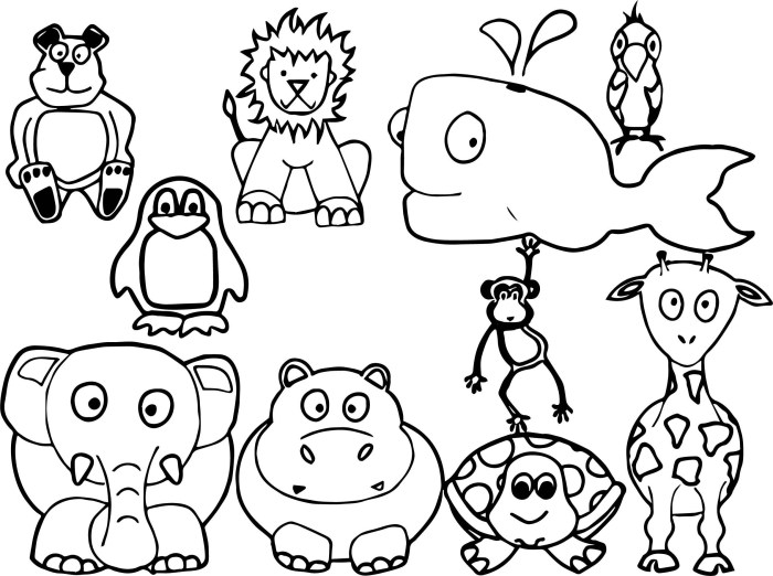 Coloring page of animals