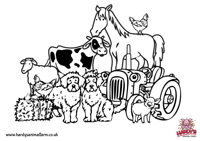 Printable coloring pictures of farm animals