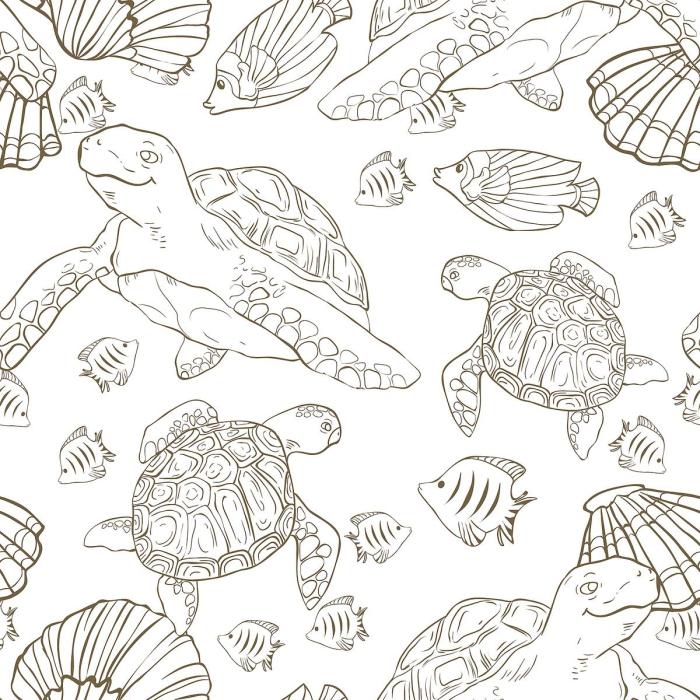 Sea animals coloring book