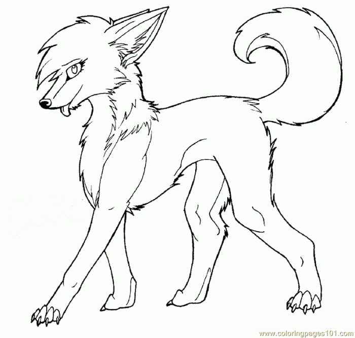 Anime wolf coloring sheets