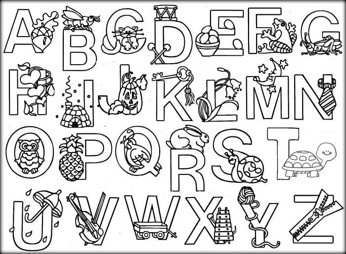 Alphabet animals coloring pages