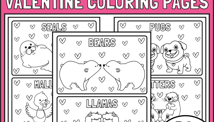 Animal Valentine Coloring Pages A Cute Craze