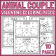 Animal valentine coloring pages