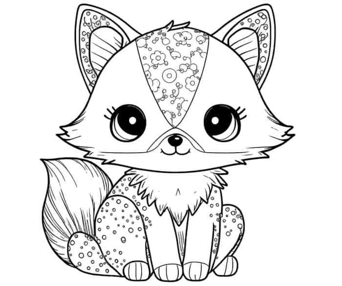 Kawaii animal coloring pages