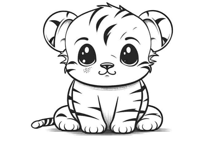 Cute kawaii animal coloring pages