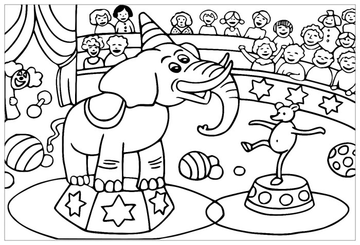 Circus animals coloring pages