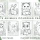 Kawaii cute animal coloring pages