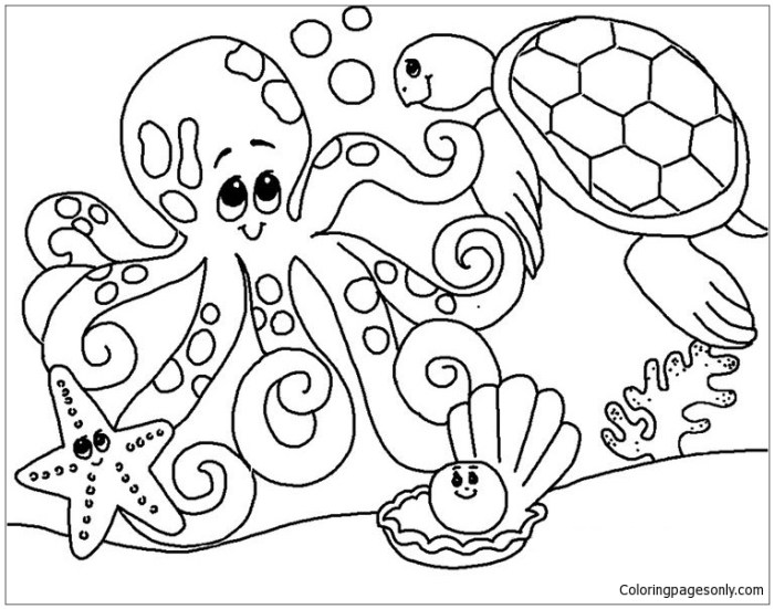 Ocean animals coloring pages printable