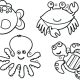 Ocean animals coloring page