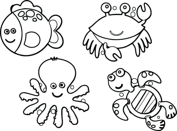 Ocean animals coloring page