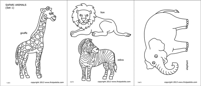 Safari animals coloring pages