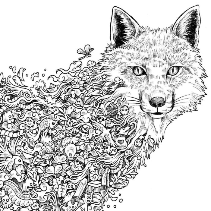 Difficult animal coloring pages