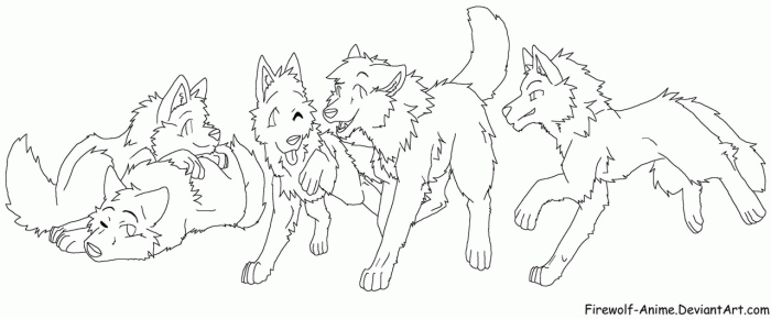 Anime wolf coloring sheets