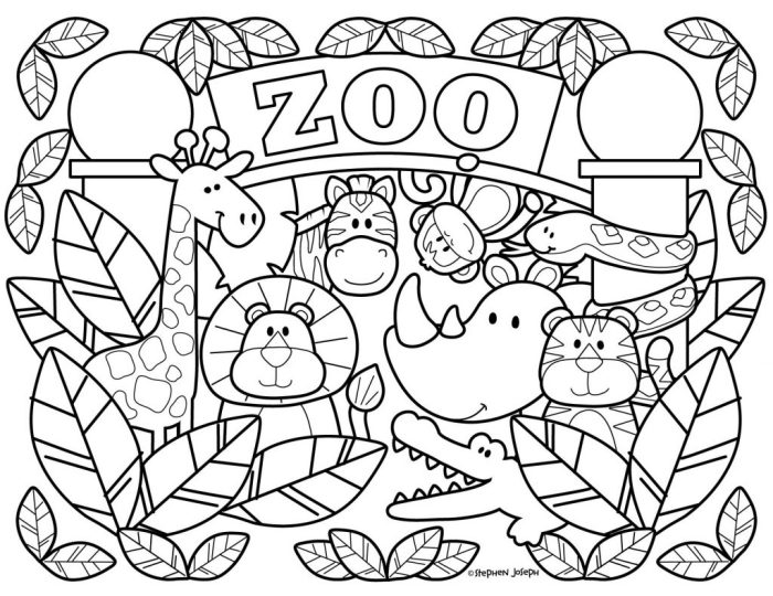 Coloring zoo pages animal toddlers animals printable getdrawings