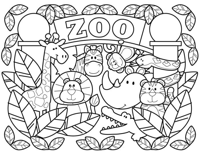 Zoo animals coloring pages pdf