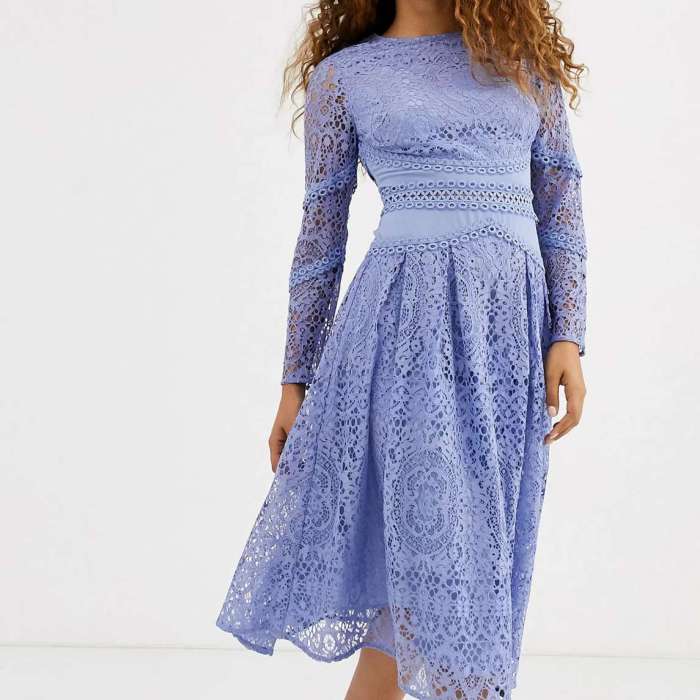 Long sleeve dress for wedding guest