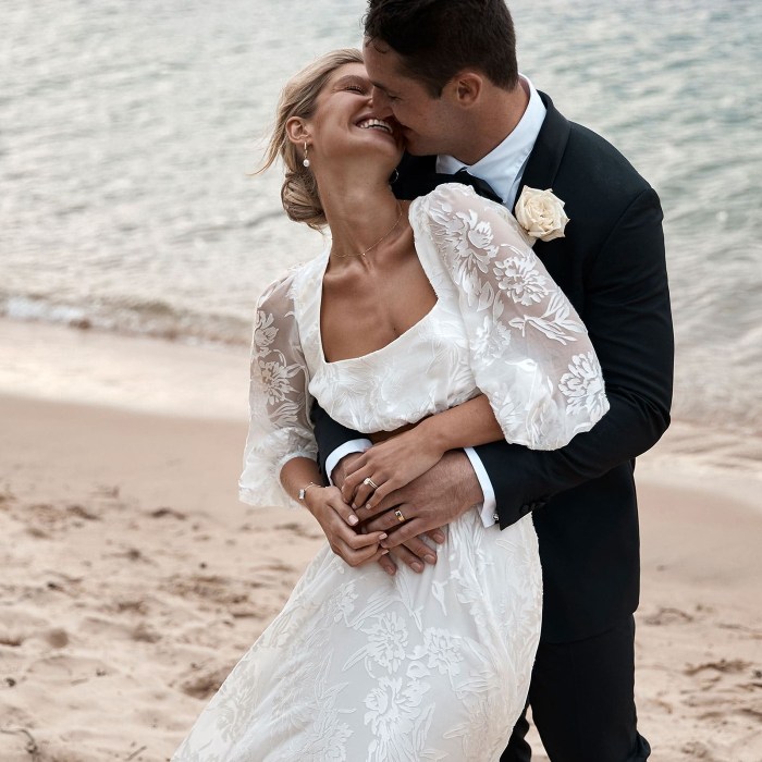 Wedding dress in the beach