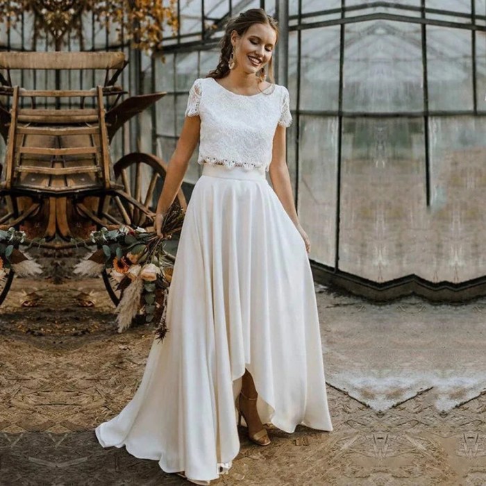 Separates bohemian skirt chiffon beaded brides