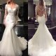 Mermaid wedding dress with sleeves