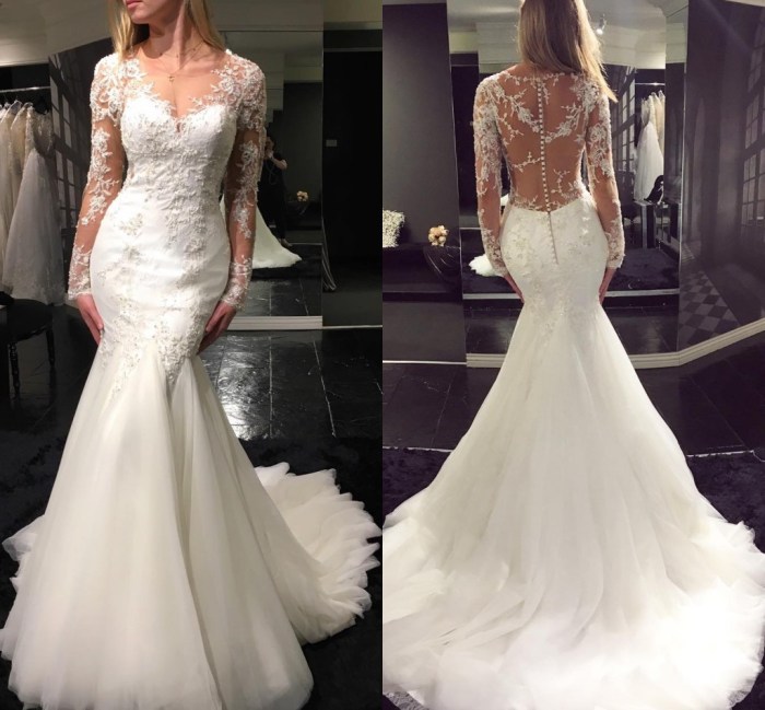 Mermaid wedding dress with sleeves