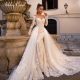 Wedding dress with detachable skirt