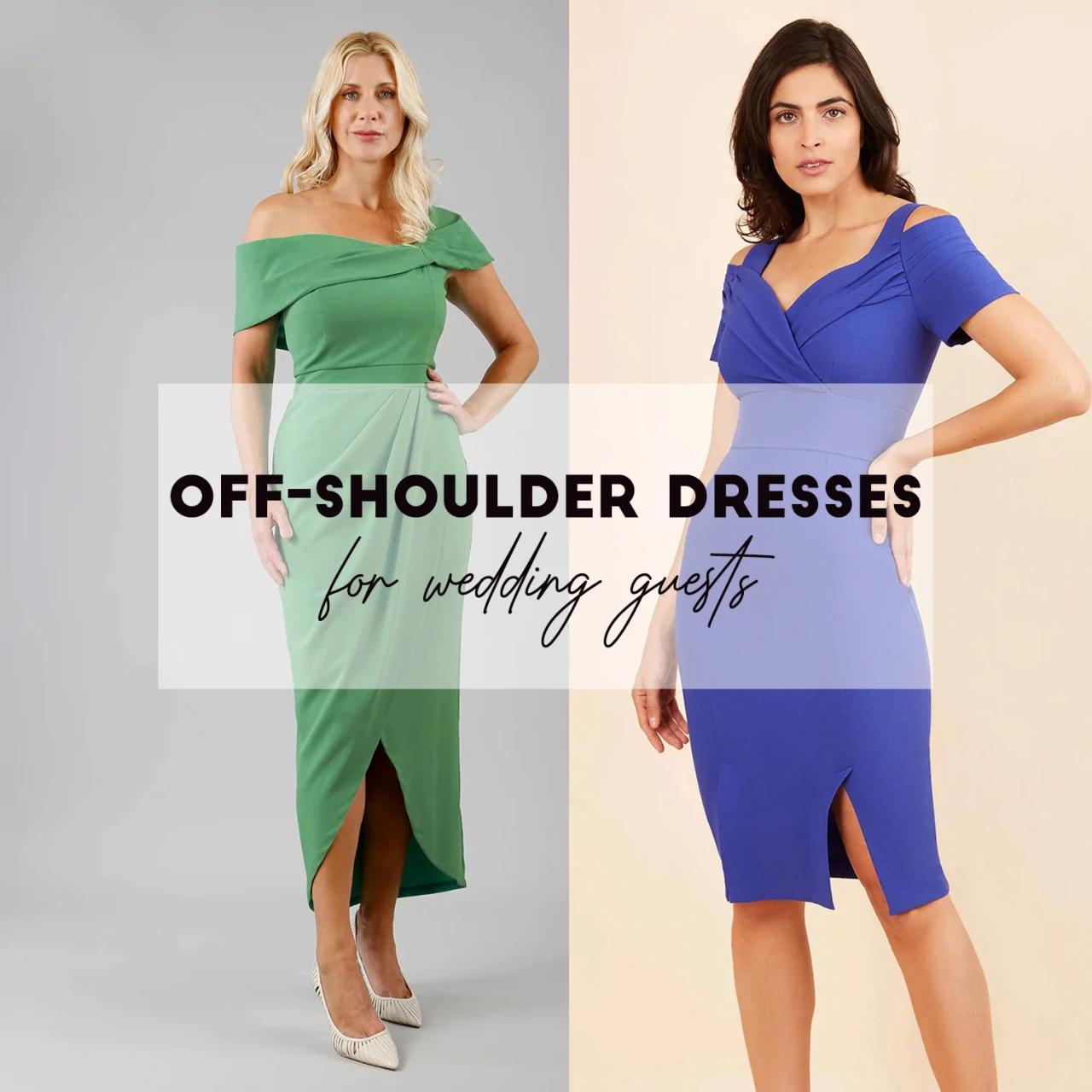 Off the shoulder dress for wedding guest