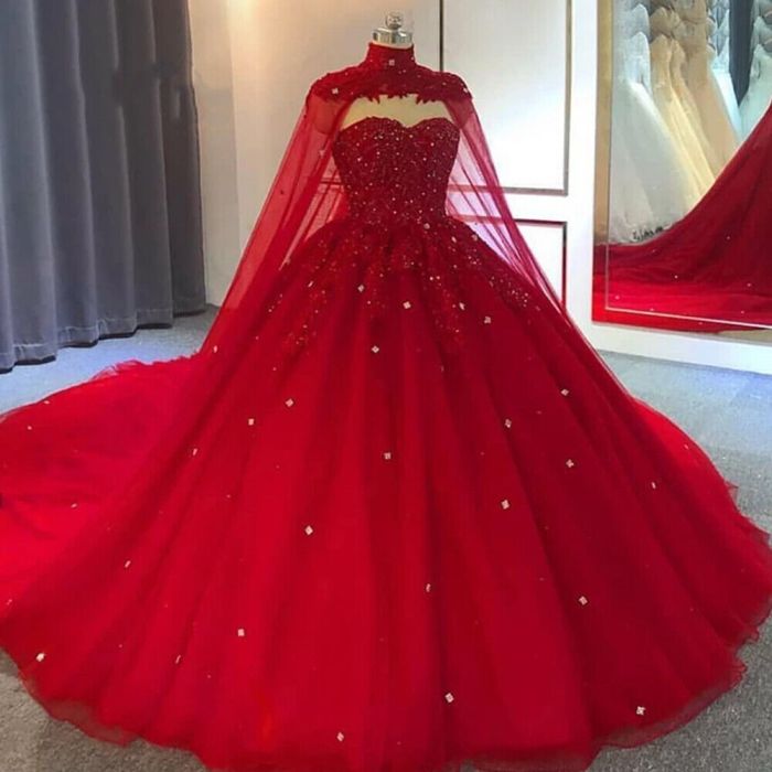 Wedding dress red colour